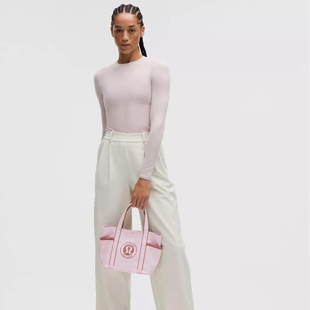 Lululemon Daily Multi-Pocket Mini Canvas Tote Bag 6.5L- Blissful Pink/Red Clay